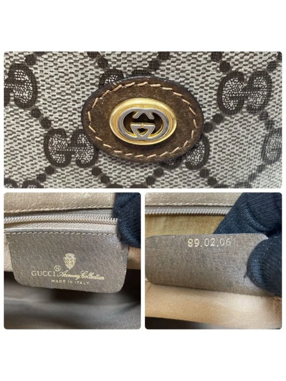 Gucci GG Clutch Brown Second Leather Logo